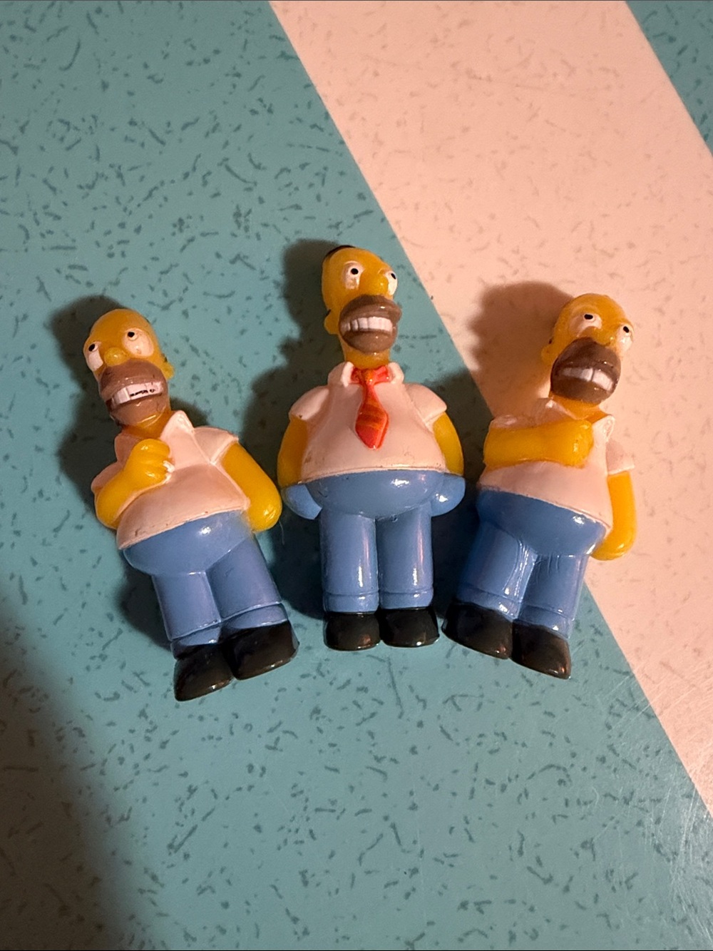 3pc Vintage 2007 Homer Simpson Mini PVC Figures Lot - Fox Promotional Toys